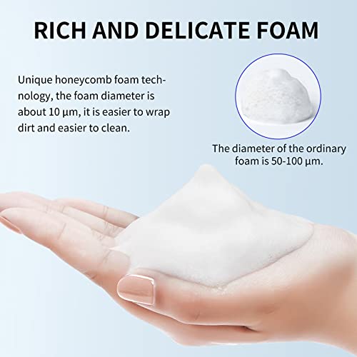 Eyelash Shampoo for Eyelash Extension Cleanser 60ml Eyelash Foam Cleanser Lash Cleanser Makeup Remover with Soft Brush and Eyelash Mascara Wand(L