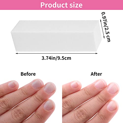 Sibba 10 Pcs Nail Buffer Block Manicure Pedicure Tools Professional White Sanding File Blocks for Smoothing Shaping or Polishing Buffing Natural