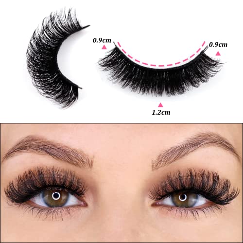 False Eyelashes Russian Strip Lashes 10 Pairs Reusable Natural Look 7D Faux Mink Lashes Fluffy Volume Wispy Fake Eyelashes Handmade Thick Soft Lo