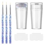 French Tip Nail Stamp, Nail Art Stamper Clear Silicone Jelly Stamper Transparent Nail Stamper Nail Art Jelly Stamper kit with Scraper Nail Art Br