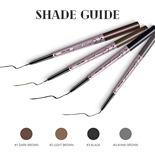 Music Flower Double Ended Eyebrow Pencil, Waterproof Brow Pen, Smudgeproof Long lasting Eye Makeup, Pack of 1, Dark Brown