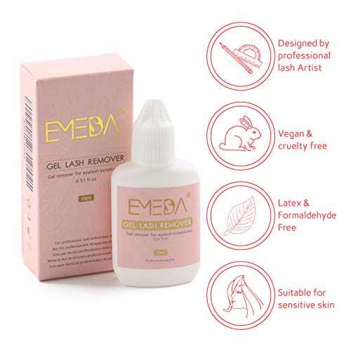 EMEDA Eyelash Extension Remover Gel Individual Lash Extension Remover 15ml Eyelash Extension Glue Removal Gel Lash Remover for Individual eyelash