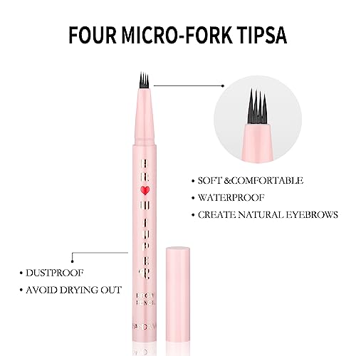 HANDAIYAN Eyebrow Pencil,Tattoo Eyebrow Pen with Fork Tip,Waterproof Sweatproof Brow Pen,Long Lasting Non-Depigmenting Microblading Eyebrow Pen f