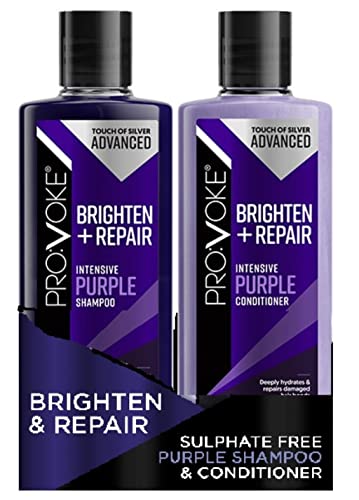 PRO:VOKE Touch of Silver Advanced Brighten and Repair Shampoo and Conditioner 200 ml Removes Brassy Yellow Tones Instantly Deep Repair Nourish an