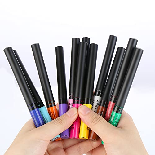 Coloured Eyeliner, Matte Liquid Eyeliner, Blue Eyeliner Long-Lasting Waterproof Liquid Eye Liner, Highly-Pigmented Colourful Eyeliner for Eye Mak