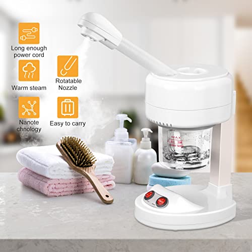 Holdfiturn Facial Steamer Mist Tabletop Face Steamer Hydrating Moisturizing Spray Machine Portable Beauty Salon Spa Humidifier Skin Cleaning Humi