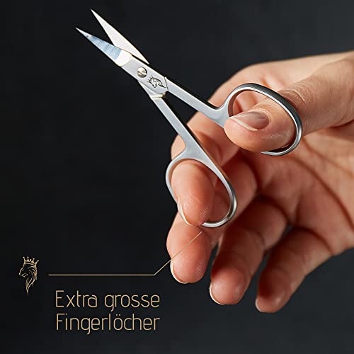 Professional Stainless Steel Nail Scissors with Case - Fine and Extra Sharp Cuticle Scissors - Rustproof - Suitable for Babies and Left-Handers