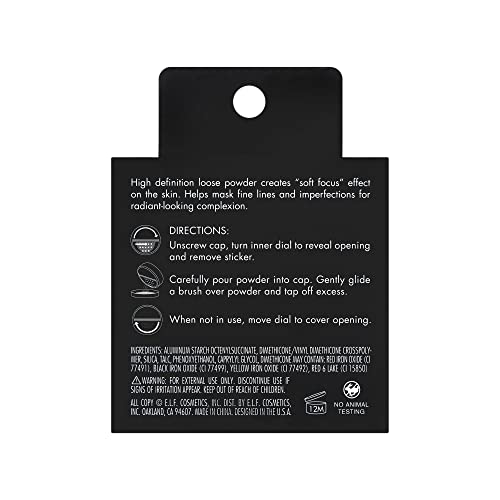 e.l.f, High Definition Powder, Loose Powder, Lightweight, Long Lasting, Creates Soft Focus Effect, Masks Fine Lines and Imperfections, Soft Lumin