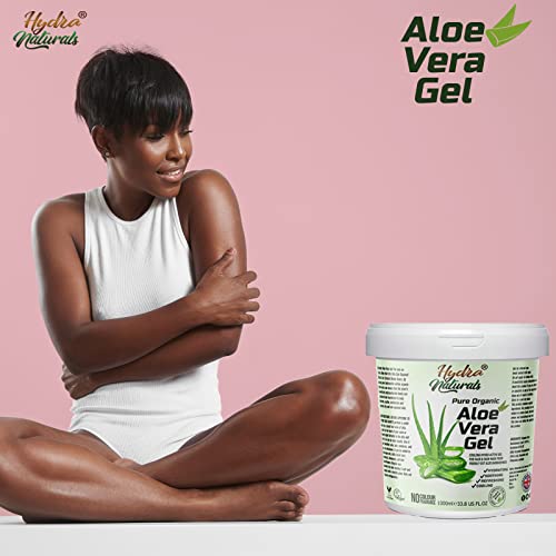 Hydra Naturals Aloe Vera Gel for Hair, Skin, Face, Dry Skin and Multipurpose Made From Freshly Cut Aloe Vera All-Over Head to Toe 1000ml Large XX