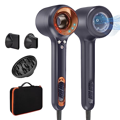 Professional Hair Dryer Diffuser, Chignon Blow Dryer Negative Ion and Intelligent Temperature Control Protection Hair Care, Powerful Fast Drying