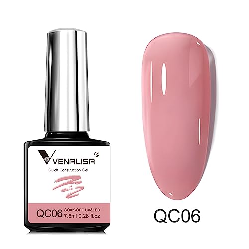 VENALISA Bulider Gel Quick Construction Base Gel Strengthener Gel Nail Polish Nude Pink Natural Color Poly Gel for Broken Nails Repair Nails