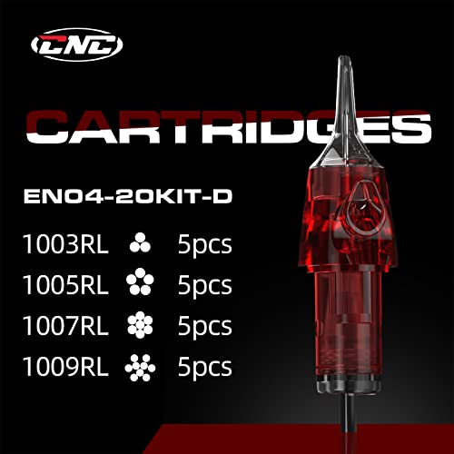 CNC 20Pcs Tattoo Cartridges Needles Disposable Mixed #10 Bugpin Round Liner Cartridge 3RL 5RL 7RL 9RL Tattoo Needles EN04X-20KIT-D
