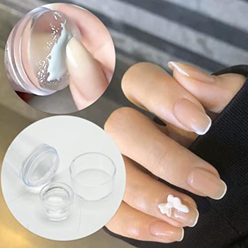 Clear Silicone Jelly Stamper, Double Sided Nail Art Stamper Transparent Nail Stamp Scraper Nail Art Jelly Stamper Manicure Silicone Nail Stamper