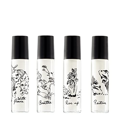 Cath Kidston Beauty Set The Mood Fragrances Rollerballs Gift Set | Mood Enhancing | Essential Oils | 4 x 10ml