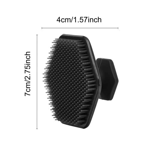 Body Scrubber Silicone Face Scrubber 1Pcs Black Shower Scrubber Facial Cleansing Brush Mini Manual Silicone Face Exfoliator Pad Face Massager Bru