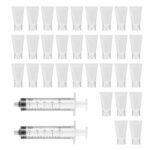 Yibaijia 30 PCS 30ml Refillable Tubes Bottle, Travel Makeup Container, Cosmetic Sample Bottles with 2 PCS Dispensing Tool for Shampoo, Facial Cle