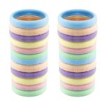 50 Pcs Hair Bands for Women Girls, Large Cotton Hair Bobbles Strong Elastic Hair Ties No Metal Ponytail Holder for Thick and Curly Hair(Candy Col