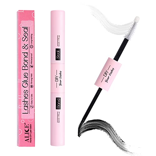 Cluster Lashes Glue Bond and Seal for DIY Lash Extension Strong-hold Long-lasting Waterproof Clump-resistant Eyelashes Glue (5ml×2)