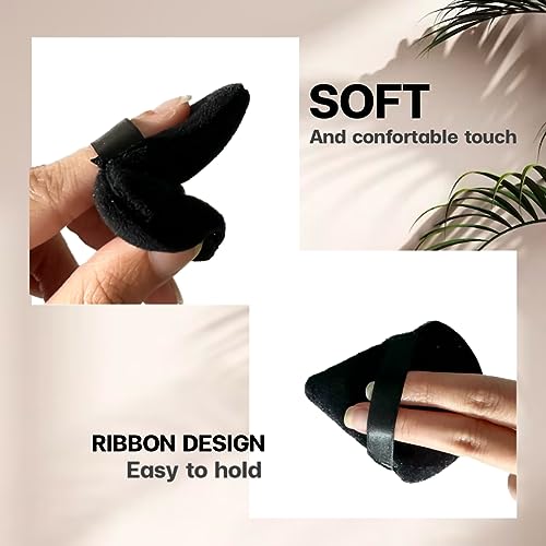 Premium Powder Puff Set Of 2, Makeup Sponge, Triangle Powder Puff Is Soft On Your Skin, Powder Puff Face Triangle Sleek Design And Finger Strap M