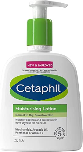 Cetaphil Moisturising Lotion, 236ml, Face & Body Moisturiser, For Normal To Dry Sensitive Skin, With Niacinamide