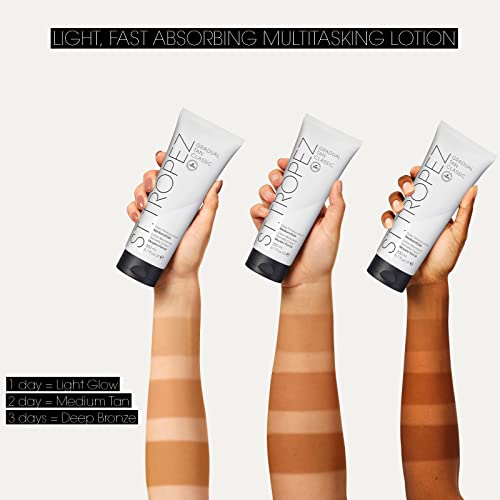 St.Tropez Classic Gradual Tan Firming Lotion - Gradual Sun Kissed Glow Self Tan with 5 Skincare Benefits, Hydrating Fake Tan Moisturiser - Vegan,