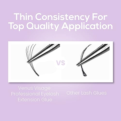 Eyelash Glue for Professional Lash Extensions - Extra Strong Lash Glue 5ml - 1-2 Sec Dry Time & 6-7 Weeks Bonding - Extra Black Lash Adhesive - L