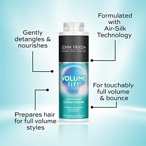 John Frieda Volume Lift Lightweight Conditioner 500 ml, Conditioner for Flat, Fine Hair, Conditioner Value Pack
