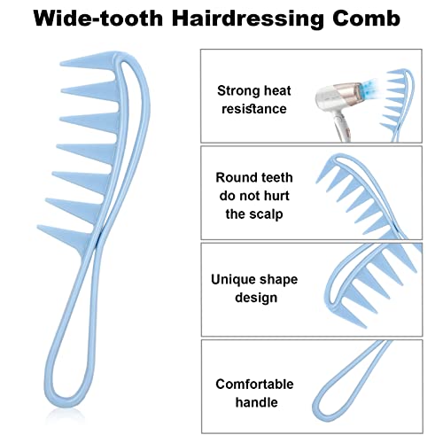 Fuyamp 3 Pcs Wide Tooth Shark Combs, Salon Large Teeth Shark Combs Curly Hair Salon Barber Comb, Afro Comb Curl Comb Hairstyle Comb Salon Hairdre