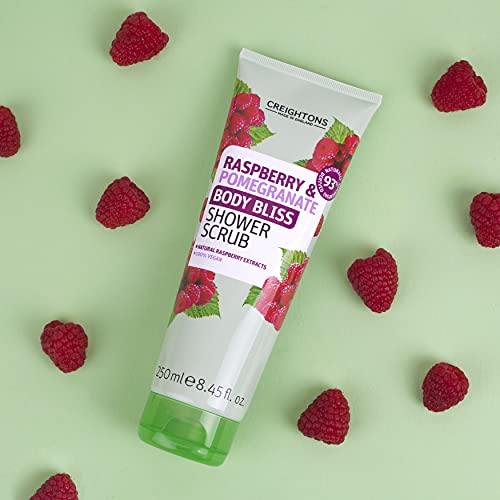 Creightons Body Bliss Raspberry and Pomegranate Shower Scrub (250 ml) - Revitalise Your Senses & Boost Your Energy with Juicy Extracts of Raspber