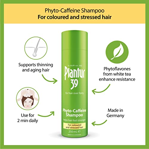 Plantur 39 Caffeine Shampoo Prevents and Reduces Hair Loss 250ml | For Couloured and Stressed Hair | Unique Galenic Formula Supports Hair Growth