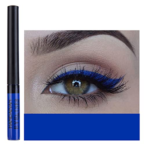 Coloured Eyeliner, Matte Liquid Eyeliner, Blue Eyeliner Long-Lasting Waterproof Liquid Eye Liner, Highly-Pigmented Colourful Eyeliner for Eye Mak