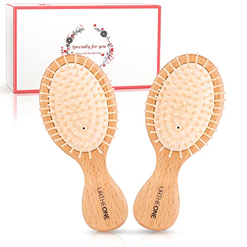 Hair Brush Mini Boar Bristle Hairbrush Pocket Travel Small Paddle Hair Brush for Men Women Kids for Thick Curly Thin Long Short Wet or Dry Hair D