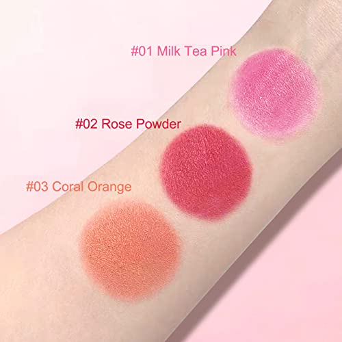 Erinde 3-in-1 Cheek Blush & Lip Tint & Eyeshadow, Creamy Blush Stick for Cheeks & Lips with Brush, Buildable Lightweight Hydrating formula, Easy