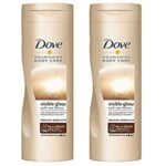 Dove Summer Glow Gradual Self Tan Body Lotion Medium To Dark, 250 ml (Pack of 2)