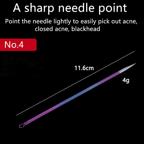 Color Blackhead Tool Kit, Stainless Steel Acne Needles Double Side Spot Squeezer Tool, Pimple Popper Tool Kit, Whitehead Removal (Colorful)