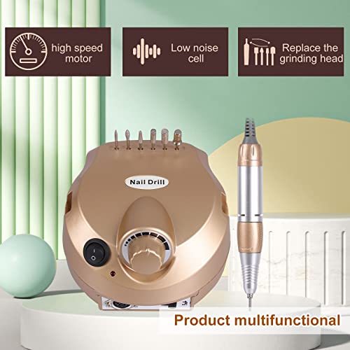 Nail Drill Electric Nail File Drill Machine Upgraded Manicure Pedicure Kit 30000RPM for Acrylic Nails,Gel Nail,Nail Art Polisher with 50pcs Sandi