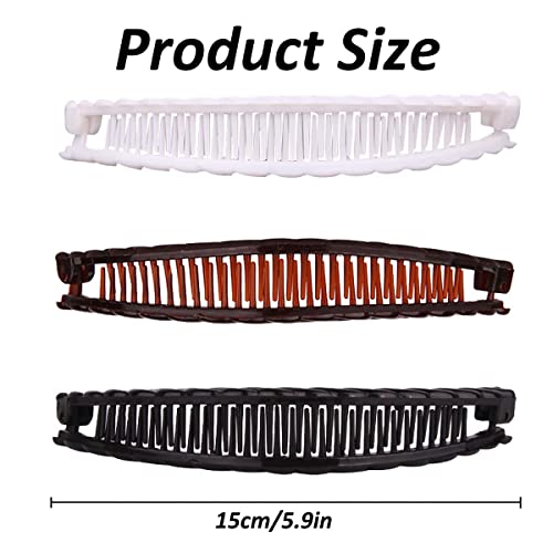 Banana Hair Clips Clincher Combs Bananas Combs Double Banana Clip Fishtail Banana Hair Clip Fish Shape Ponytail Banana Clip Vintage Hair Accessor