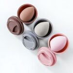 Makeup Sponge, with Travel Case, Non-Latex, Soft, Beauty Blender for Blending Liquid, Foundations, Powders and Creams (Grey)