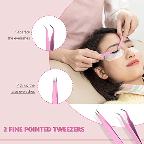 Aussido 159 PCS Eyelash Fan Set Lash Fan for Eyelash Extension Dryer, Lash Shampoo Brushes,Plastic Wash Squeeze Bottle,Disposable Eyelash Mascara