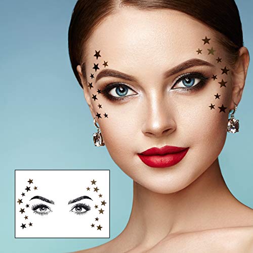 URAQT Face Gems Glitter, 6 Pcs Rhinestone Face Glitter, Crystals Face Stickers for Eyes, Self-Adhesive Body Temporary Tattoos for Party, Rave Fes