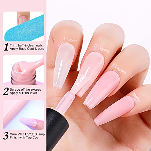AIMEILI Base and Top Coat Gel Nail Polish Soak Off UV LED Gel Polish No Wipe Top Coat and Base Coat 15ml