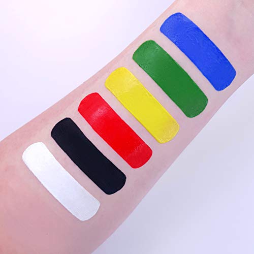 Moon Creations Face & Body Paint Tubes | Primary Set | 12ml | Ready to Use Face Paint | No Flake | Cruelty Free, Made in UK | Face Paint for Kids