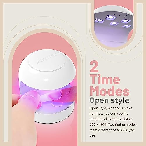 Aokitec Mini UV LED Nail Lamp, Quicky-Dry UV Light for Nails Gel Polish Nail Tips,Poly Gel Extension Resin,Manicure UV LED Light Nail Dryer DIY N