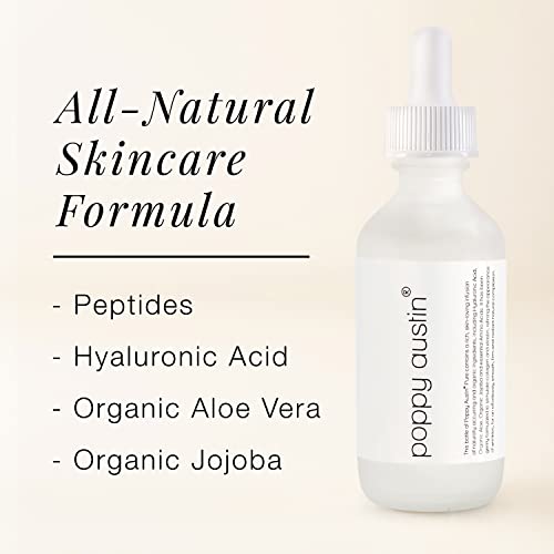 60 ml Peptide Serum & Collagen Booster with Hyaluronic Acid - Vegan, Cruelty Free & Organic Anti Aging Face Serum For Wrinkles, Stretch Marks & S