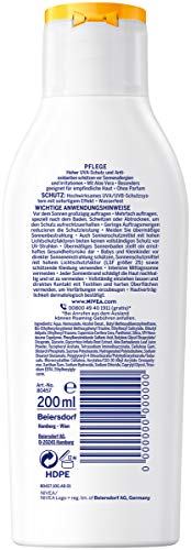 NIVEA SUN Sensitiv instant protection sun lotion in a pack of 1 (1 x 200 ml), sun lotion with SPF 50+ for sensitive skin, waterproof sun protecti