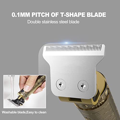 Hair Clippers Men,Beard Trimmer Men with Combs,Professional Rechargeable Precision Sharp T-Blade Grooming Kits,Electric Cordless Hair Clipper for