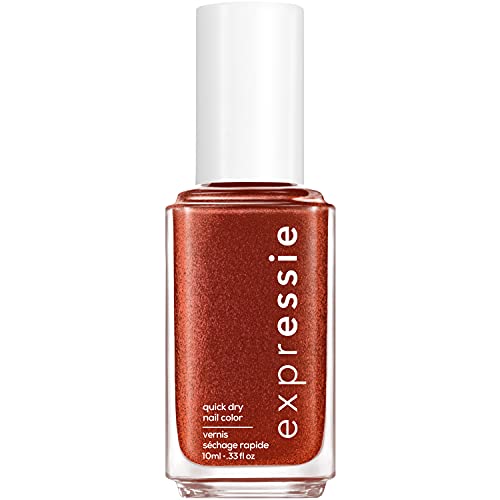 essie Expressie Nail Polish Quick Dry Formula, No Base Coat and Top Coat Needed, Vegan, Angled Brush, Pink Shimmer Nail Varnish 30 Trend and Snap