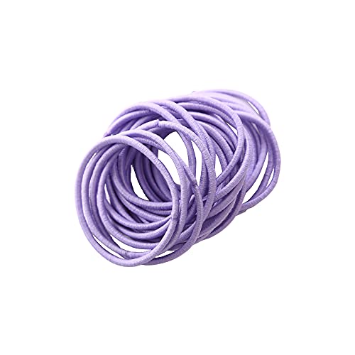 FEIFEI'S BOW 50Pcs Girls Women 2.5mm Thin School Uniform Endless Hair Elastics Bobbles Hair Ties Bands Ponios Ponytail Holders (Burgundy)