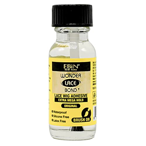 EBIN NEW YORK Wonder Lace Bond Extra Mega Hold 1.18oz - No Residue Improved Formula Easy to Apply Fast Drying Waterproof Latex Free Perspiration