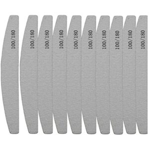 10pc Nail Files Double Sided Emery Board 100/180 Grit Professional Nail Filing Kit for Women Home and Salon and Stocking Fillers